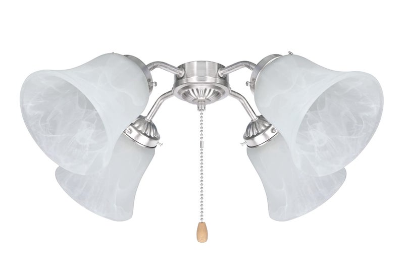Aspen Creative 23030-4 Transitional Alabaster Bell Shape Ceiling Fan Glass Shade 2-1/8" Fitter, 4-3/4" D x 4-3/4" H, 4 Pack - Image 3
